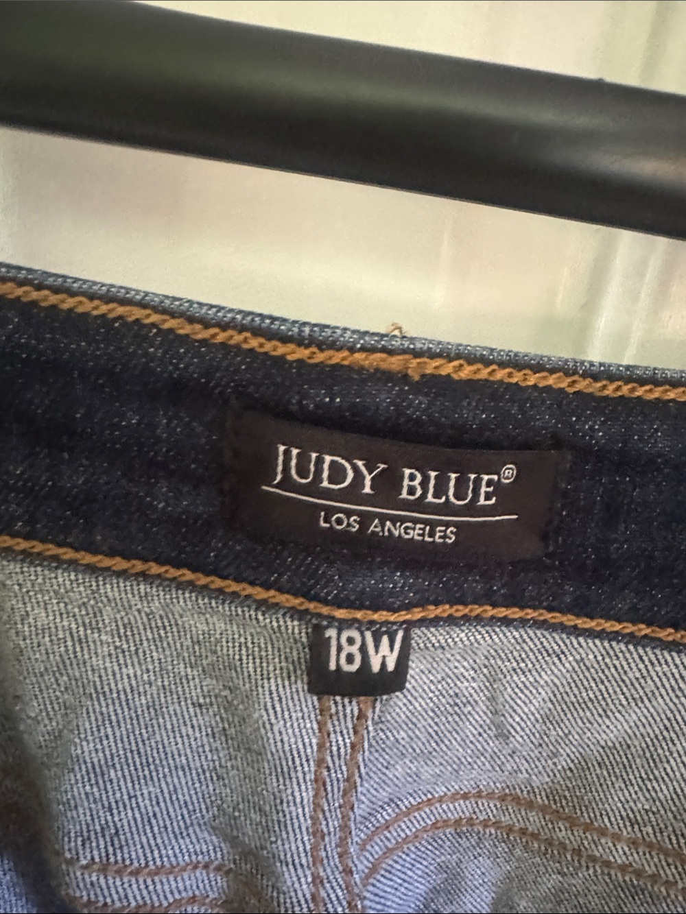Judy Blue Dark Indigo Jeans with Gold Stitching